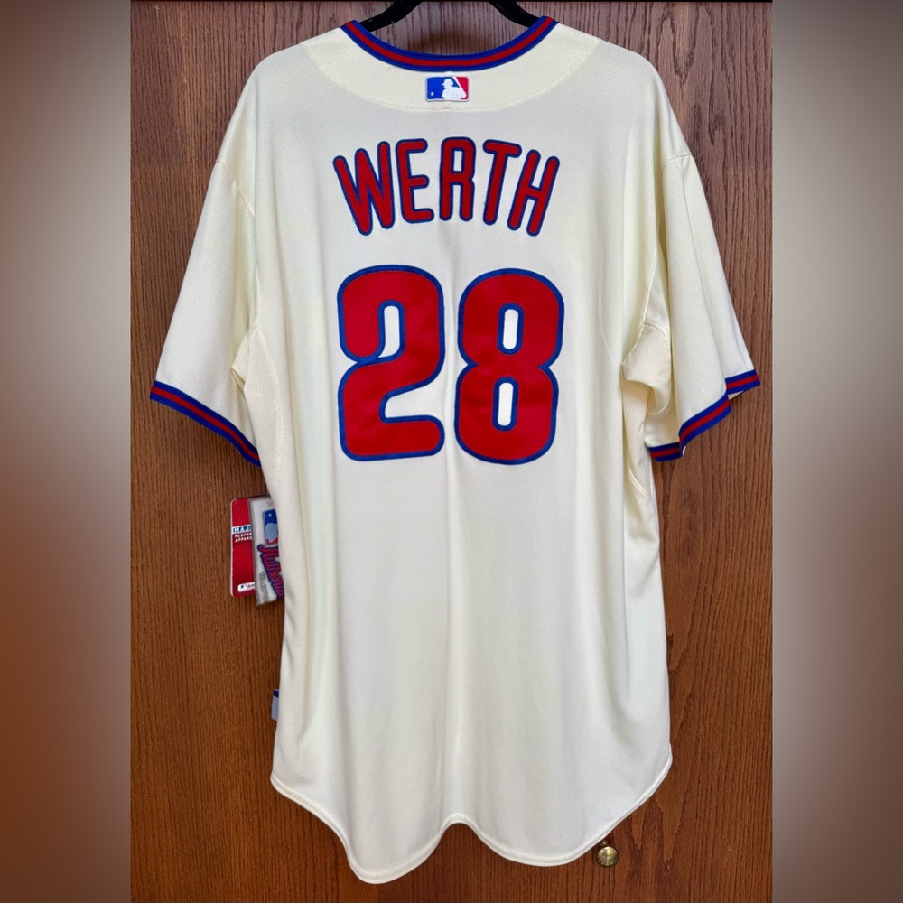 Philadelphia Phillies Jayson Werth #28 Authentic Jersey Size 52 Cream Cool Base